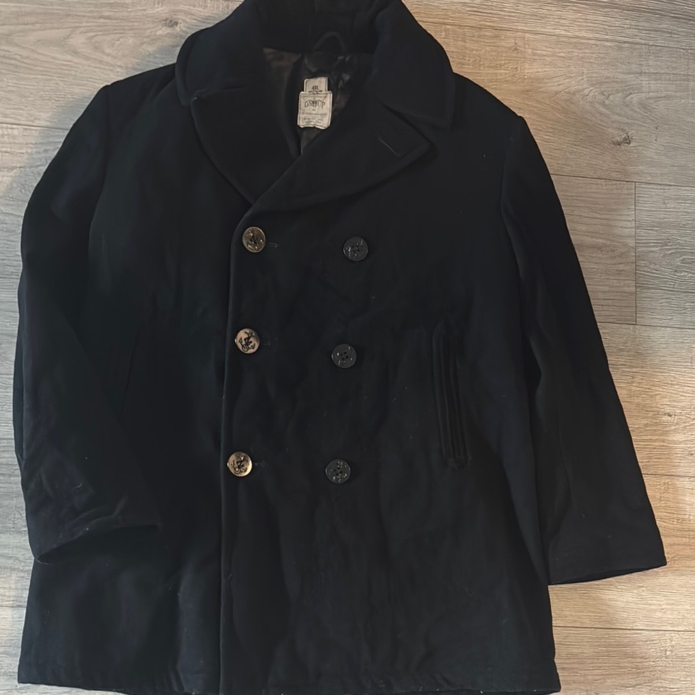 Black Double-Breasted Peacoat